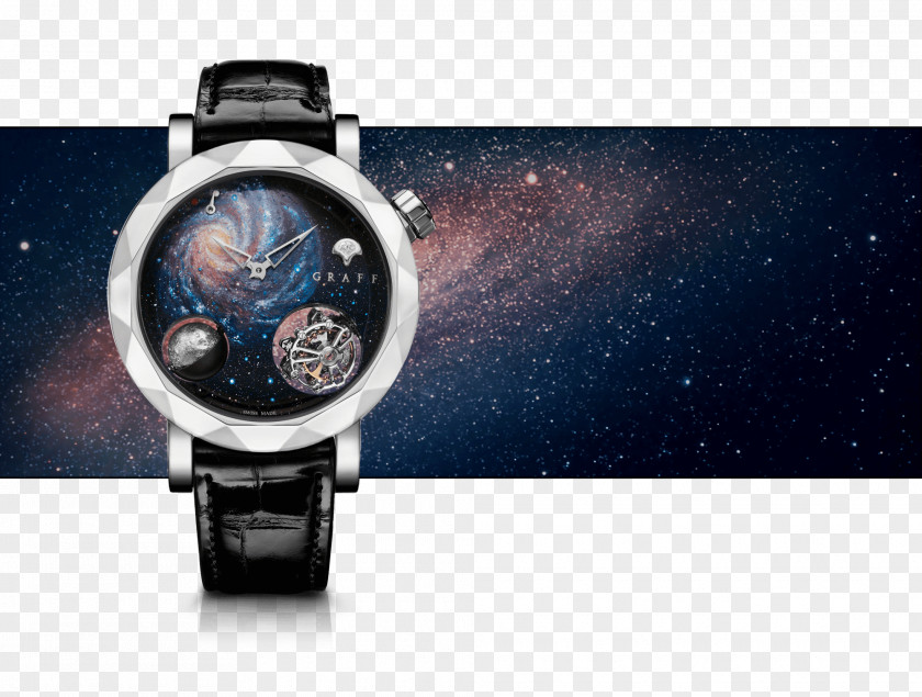 Hand Painted Pocket Watch Clock Tourbillon Graff Diamonds PNG