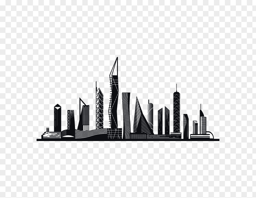 Blackandwhite Skyscraper Skyline City PNG