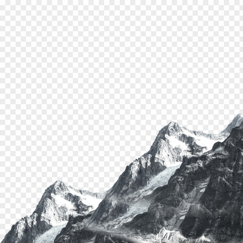 Posters Decorative Mountains In The Background Poster Black And White PNG