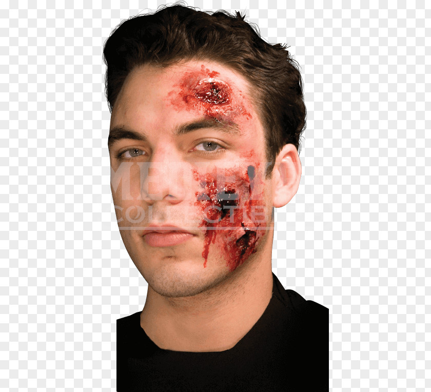 Bullet Wound Prosthesis Cheek Liquid Latex Skin Ulcer PNG