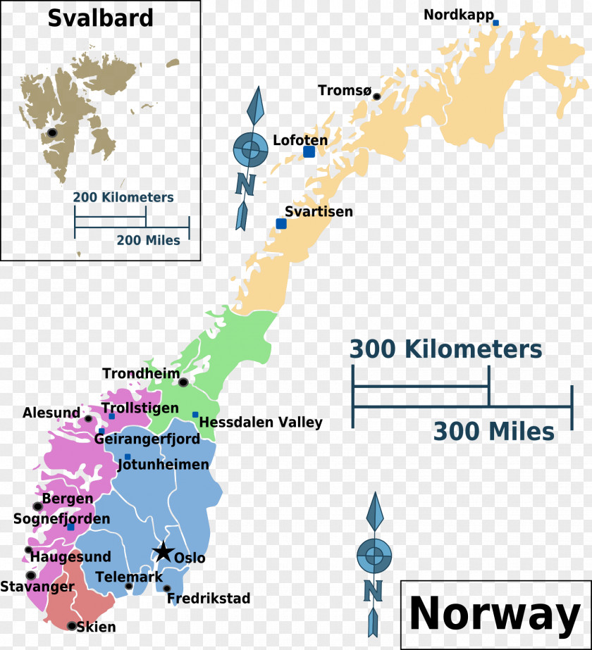 Map Regions Of Norway Western Northern PNG