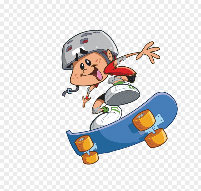 Skateboard Boy Skateboarding Cartoon Clip Art PNG