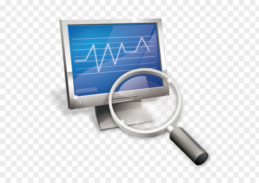 Vector Computer Magnifier Icon PNG