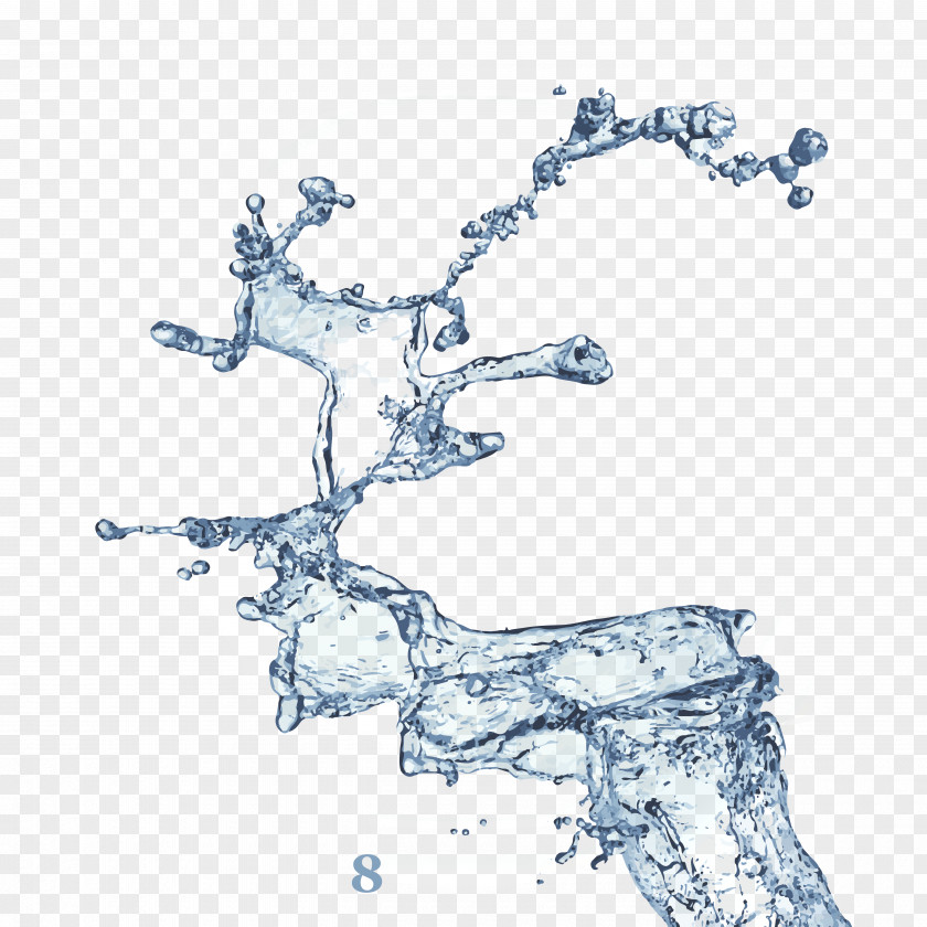 Dynamic Blue Drops Water Drop PNG
