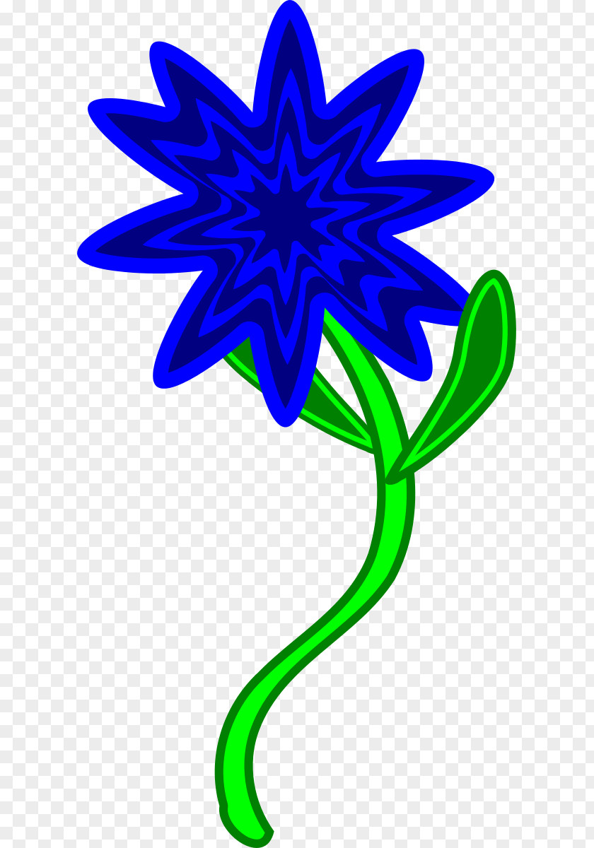 Blue Flower Plant Stem Clip Art PNG