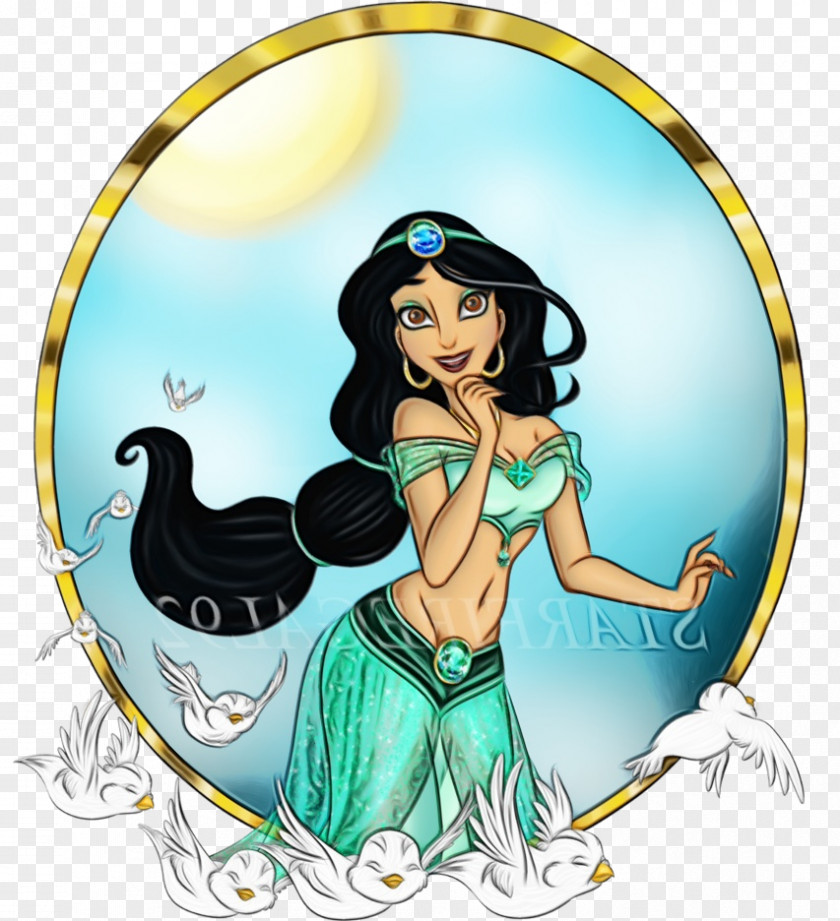 Teal Cartoon Mermaid PNG