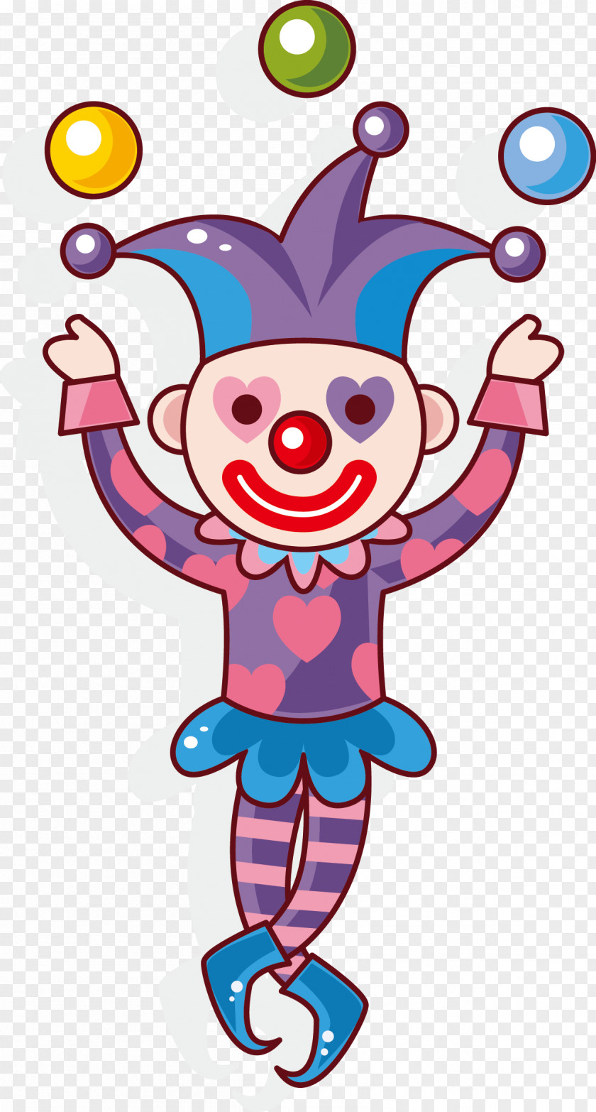 The Clown Throws Stunt Performer Circus Cartoon Illustration PNG