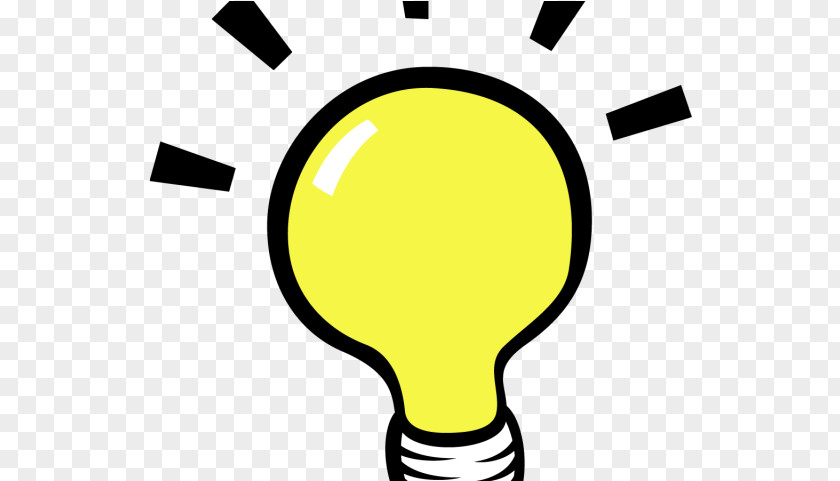 Yellow Idea Light Bulb Cartoon PNG