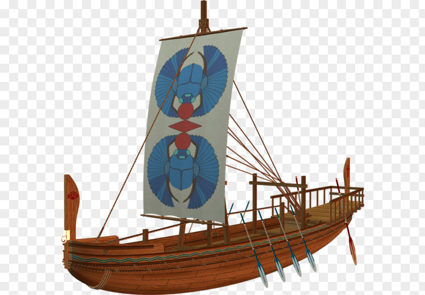 Egyptian Boat Sailing Ship Image PNG