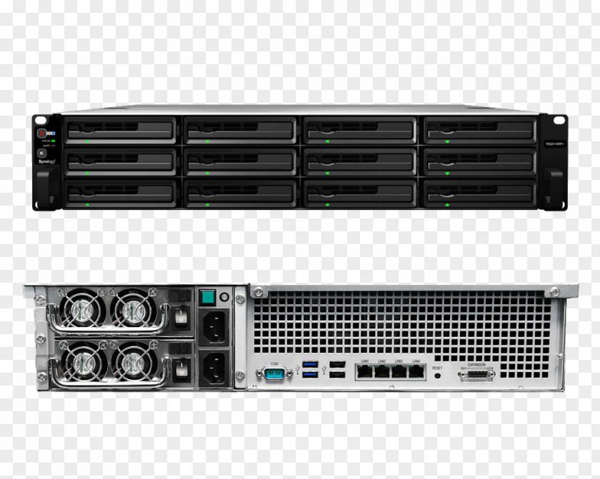 Link Aggregation Network Storage Systems Synology Inc. NAS Computer Servers Server Casing RackStation RS2418RP+ PNG