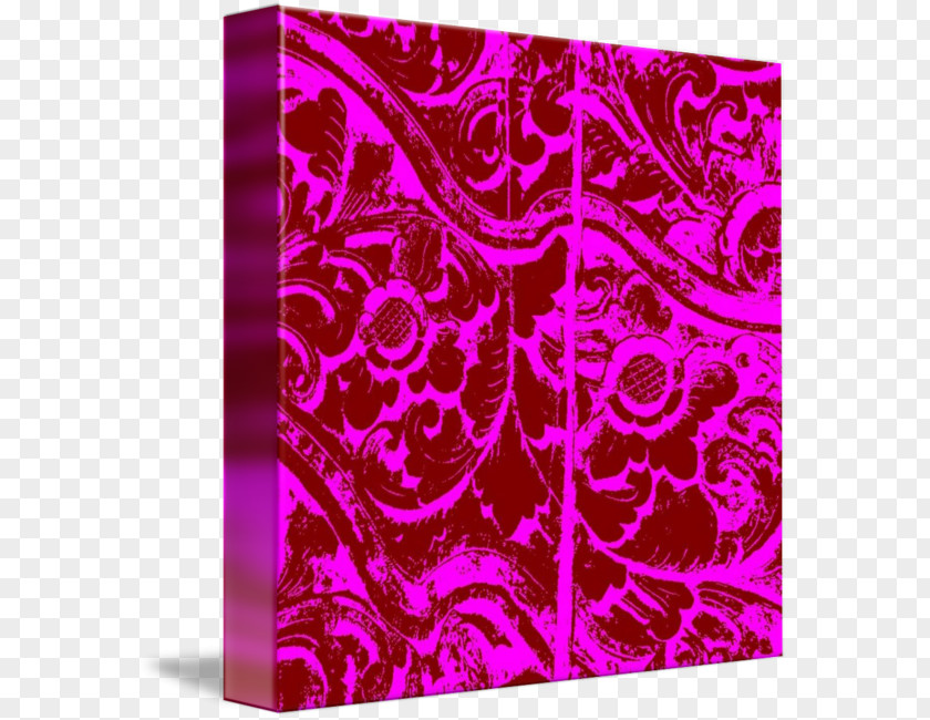 Baroque Still Life Pattern Rectangle Pink M PNG
