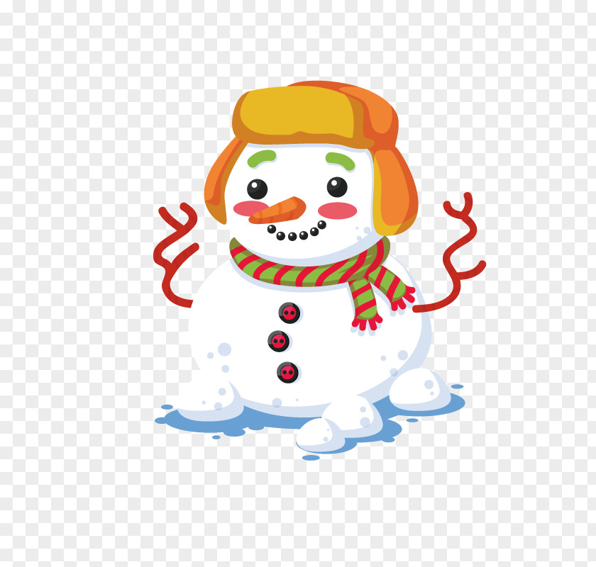 Beautiful Snowman Vector Graphics Drawing Image PNG