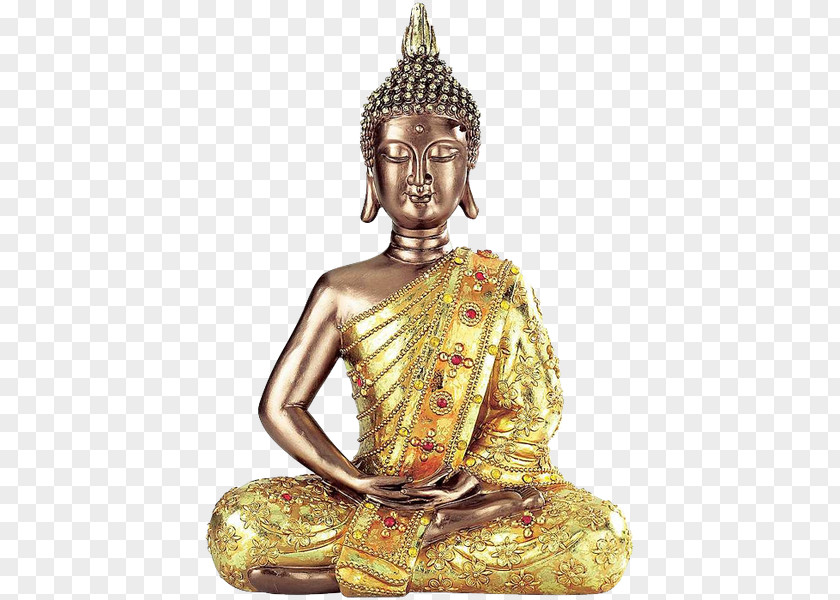 Brass Buddhahood Bronze Statue Canvas PNG