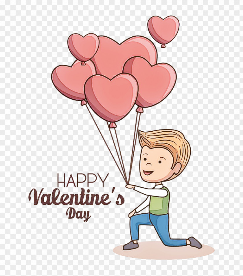 Cartoon Child Love Balloon Heart PNG