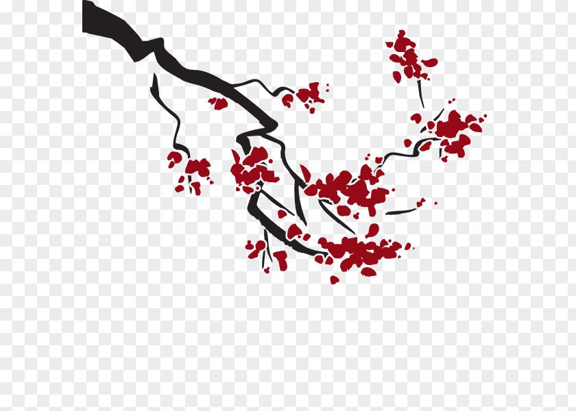 Vector Cherry Blossom Branches Cerasus Branch Sweet Wall Decal PNG