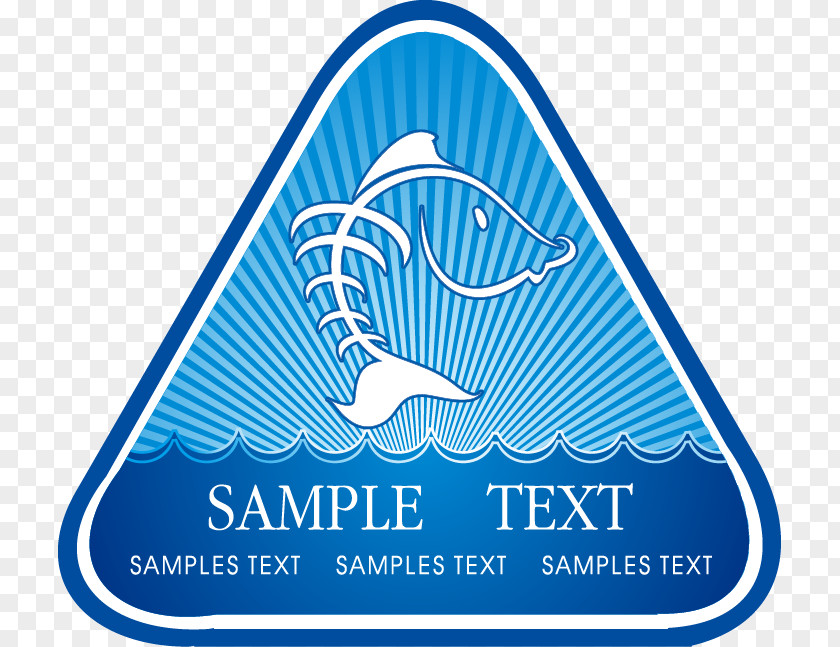 Hand-painted Blue Line Triangle Pattern Logo PNG