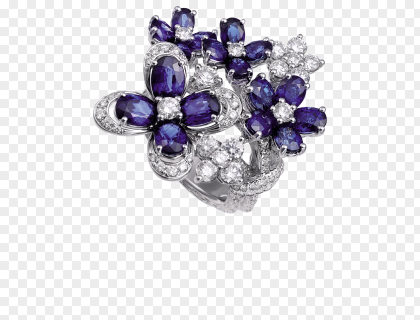 Sapphire Amethyst Body Jewellery Brooch PNG