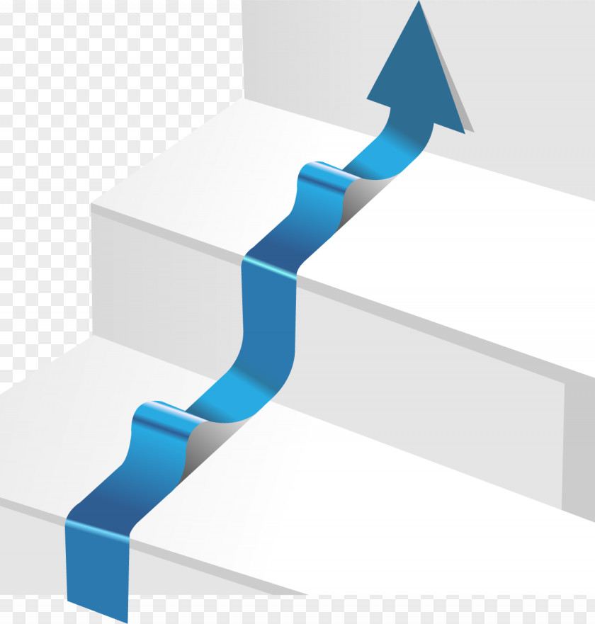Vector Arrow Painted Stairs Paper PNG