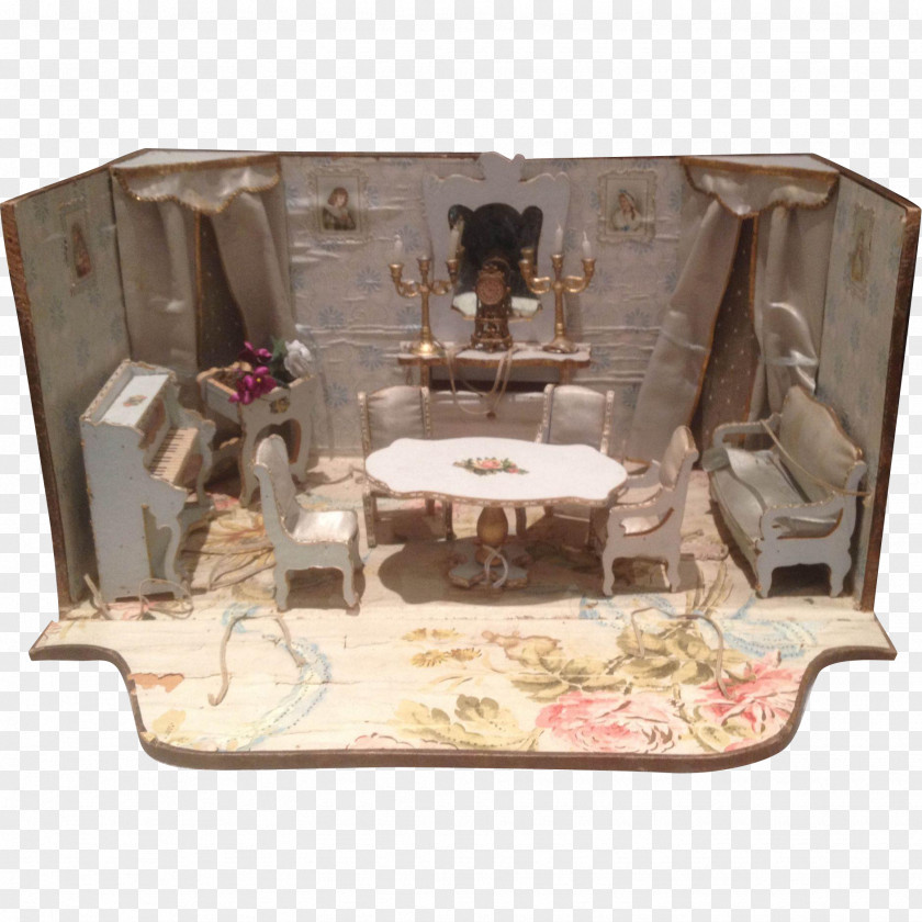 Antique Room Box Dollhouse Table PNG