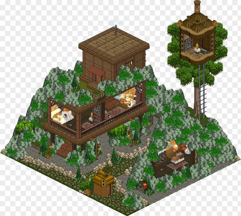 Jungle Habbo Cabane House Game Granary PNG