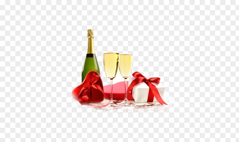 Champagne Sparkling Wine Valentines Day Glass PNG