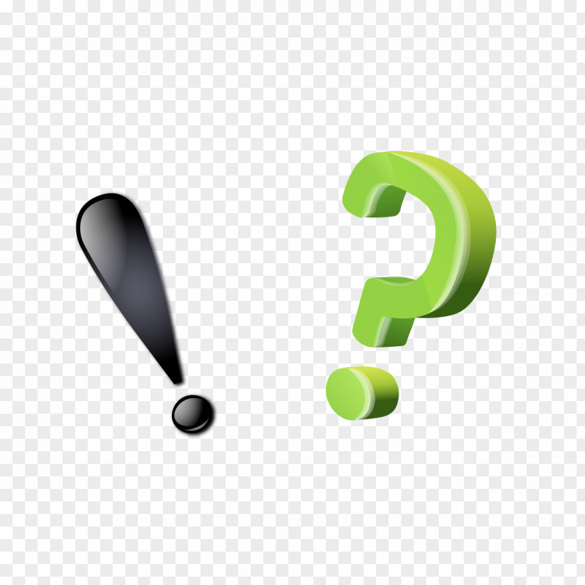 Exclamation And Green Question Mark PNG