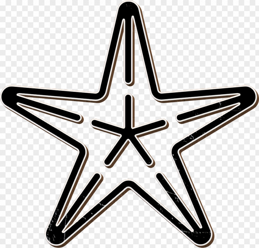 Starfish Icon Linear Detailed Travel Elements PNG