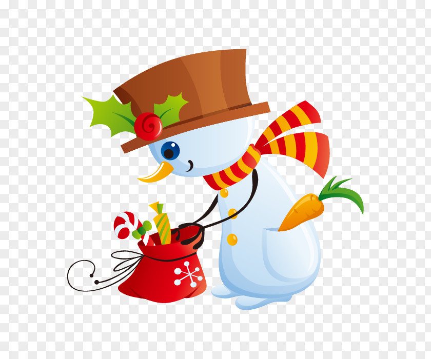 Take Snowman Christmas Gift Santa Claus Snowflake PNG
