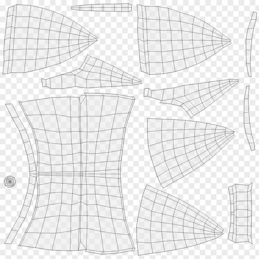 Uv Mapping Symmetry Line Art Sketch PNG