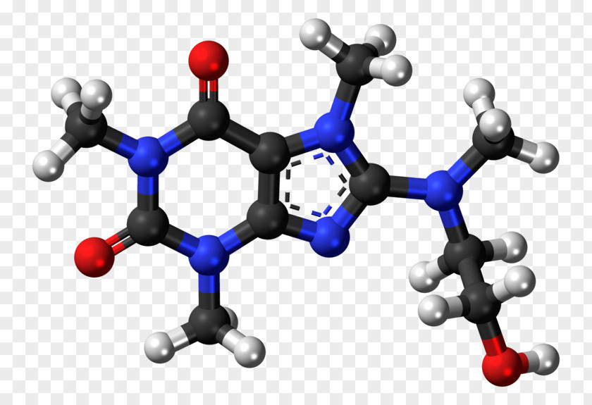 3d Ball Theophylline Caffeine Molecule Asthma Structure PNG