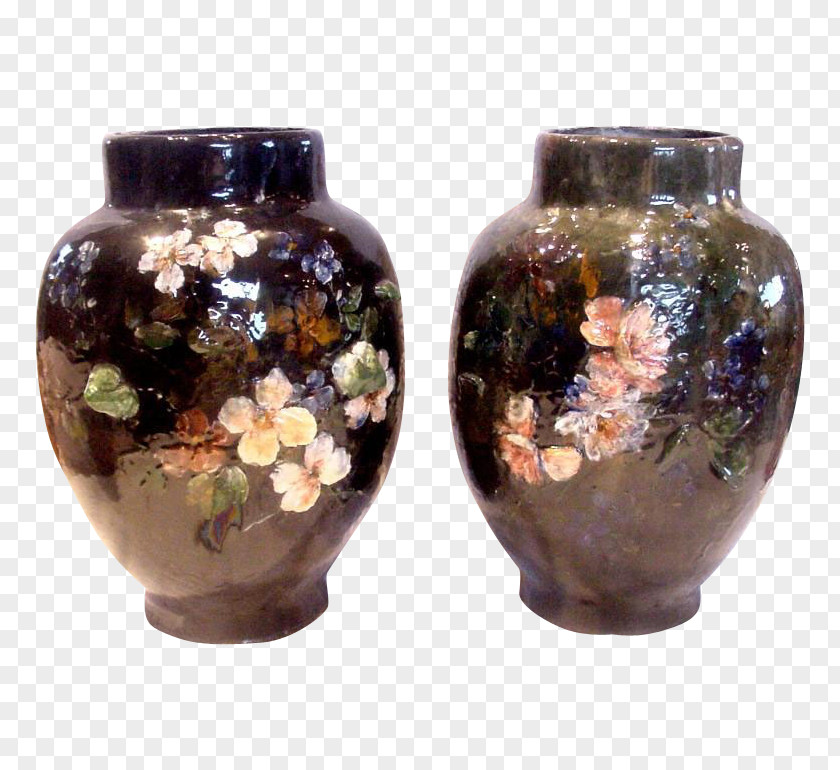 Flower Vase Decoration Simulation Limoges Ceramic Haviland & Co. Barbotine PNG