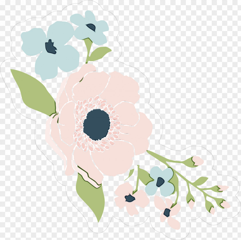 Morning Glory Wildflower Wedding Floral Background PNG