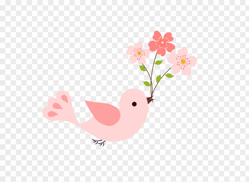 Bird Blossom Branch Clip Art PNG