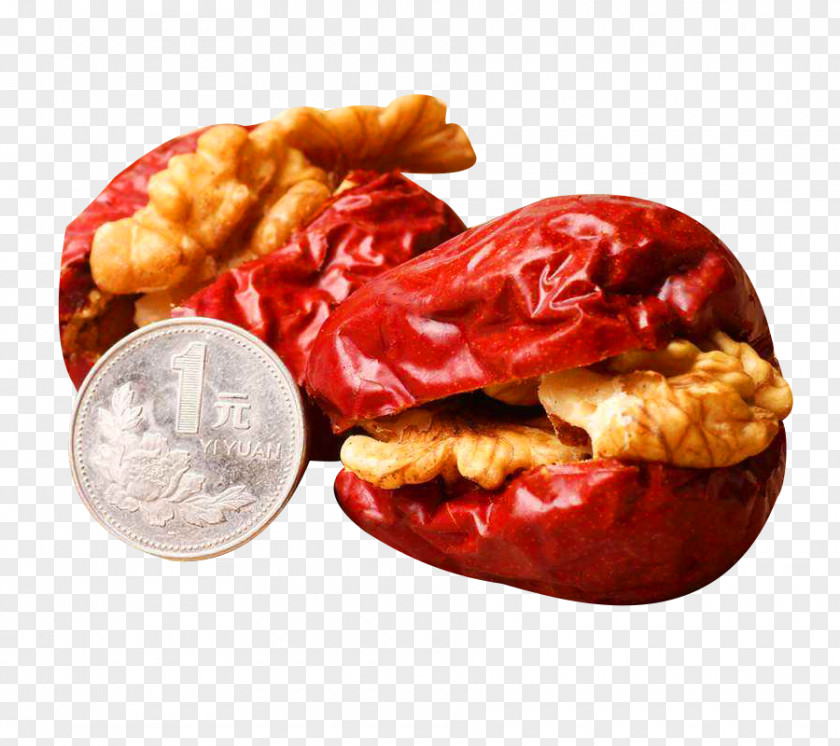 Coin Size Jujube Plus Nuclear Image Material China Junk Food Date And Walnut Loaf PNG