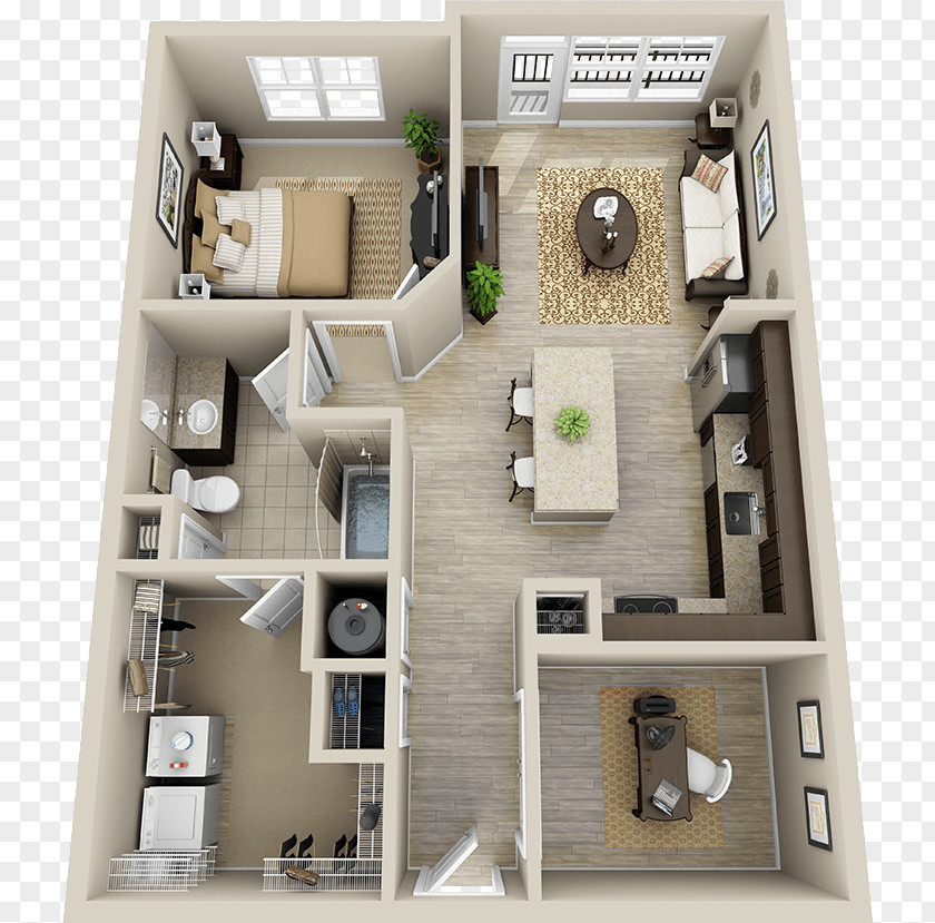 House Plan Storey 3D Floor PNG