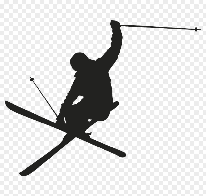 Skiing Clip Art Silhouette Wall Decal PNG