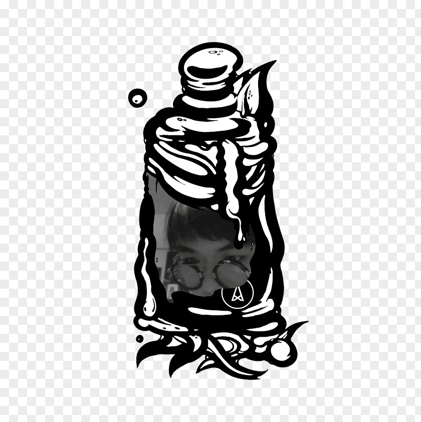 Blackandwhite Water Bottle Cartoon PNG