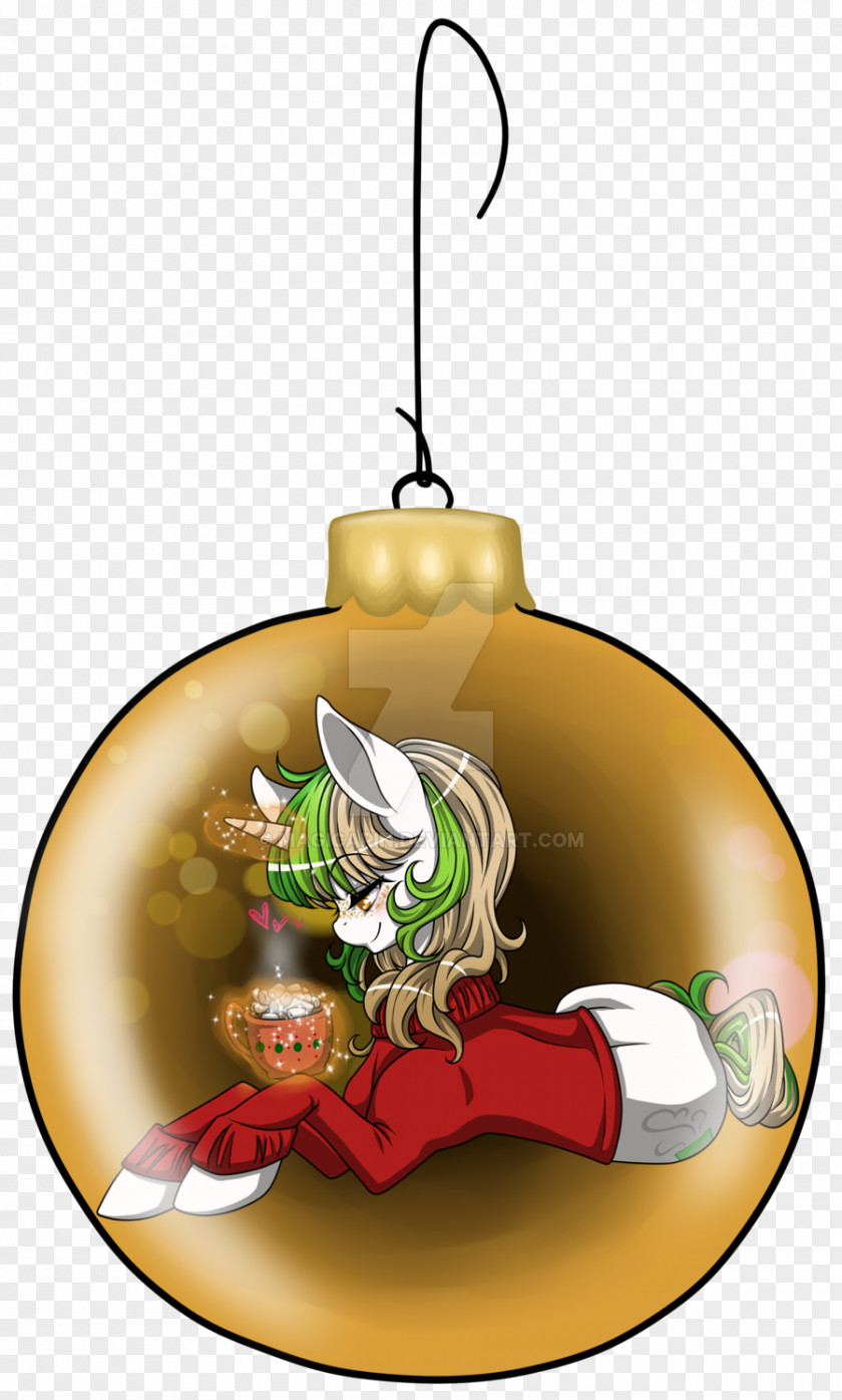 Latte Art Fan Character Christmas Ornament PNG
