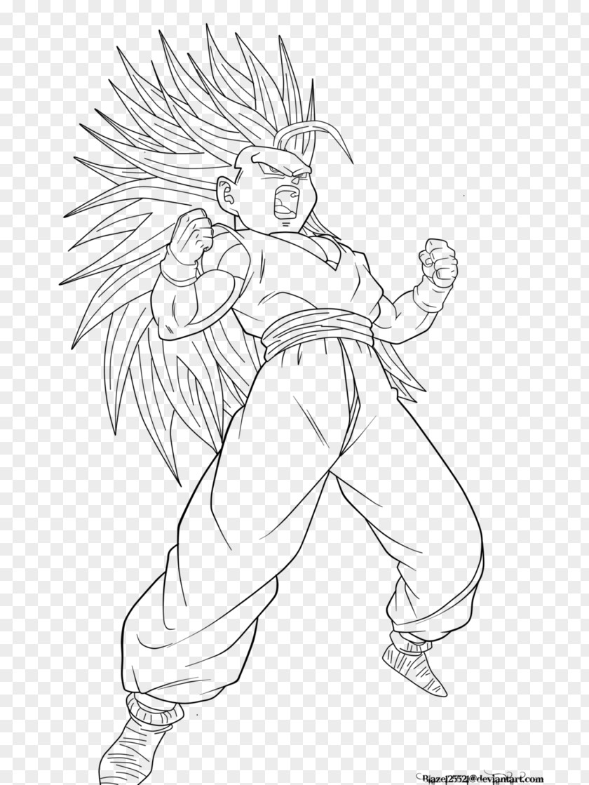 Super Sayan Gohan Line Art Goku Vegeta Trunks PNG