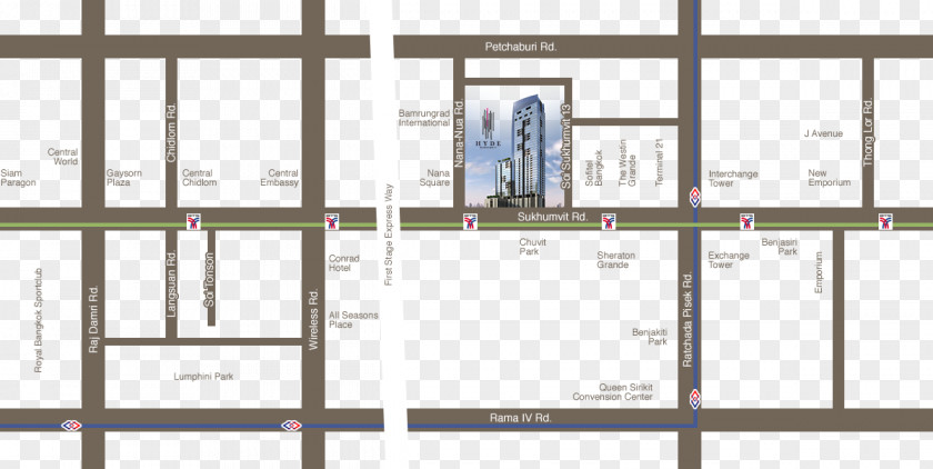 Map Hyde Sukhumvit 13 Road Soi Dhammalert Building PNG