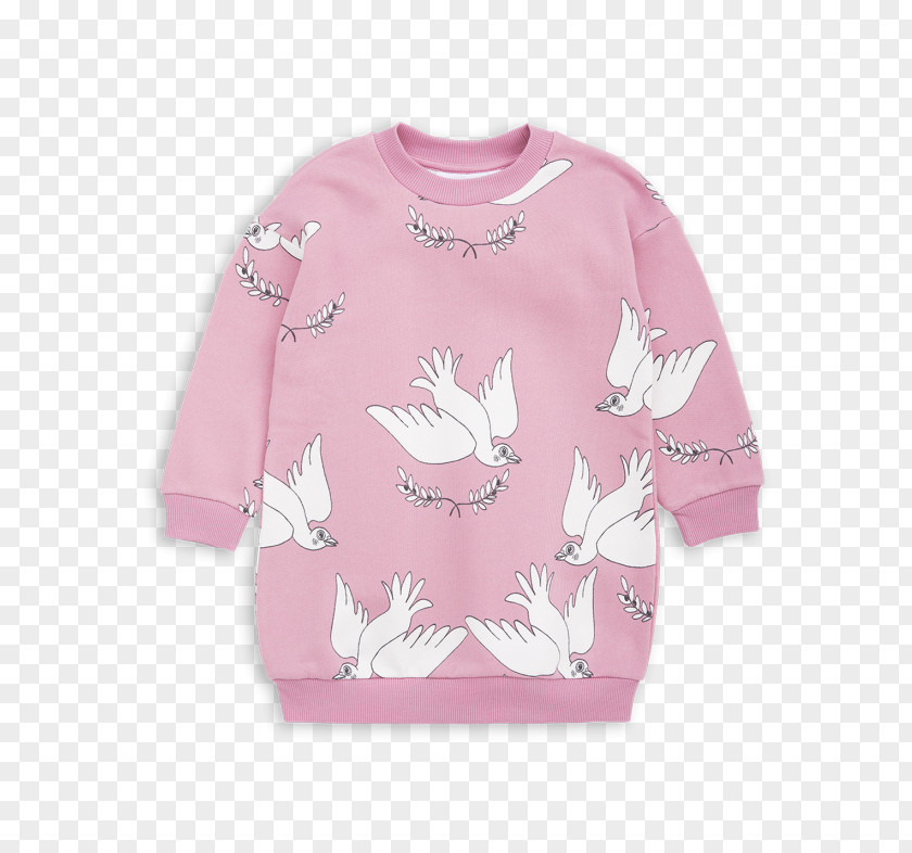 Pink Letter T Miniture Sleeve T-shirt Sweater MINI RODINI Girls Peace Sweatshirt Dress PNG
