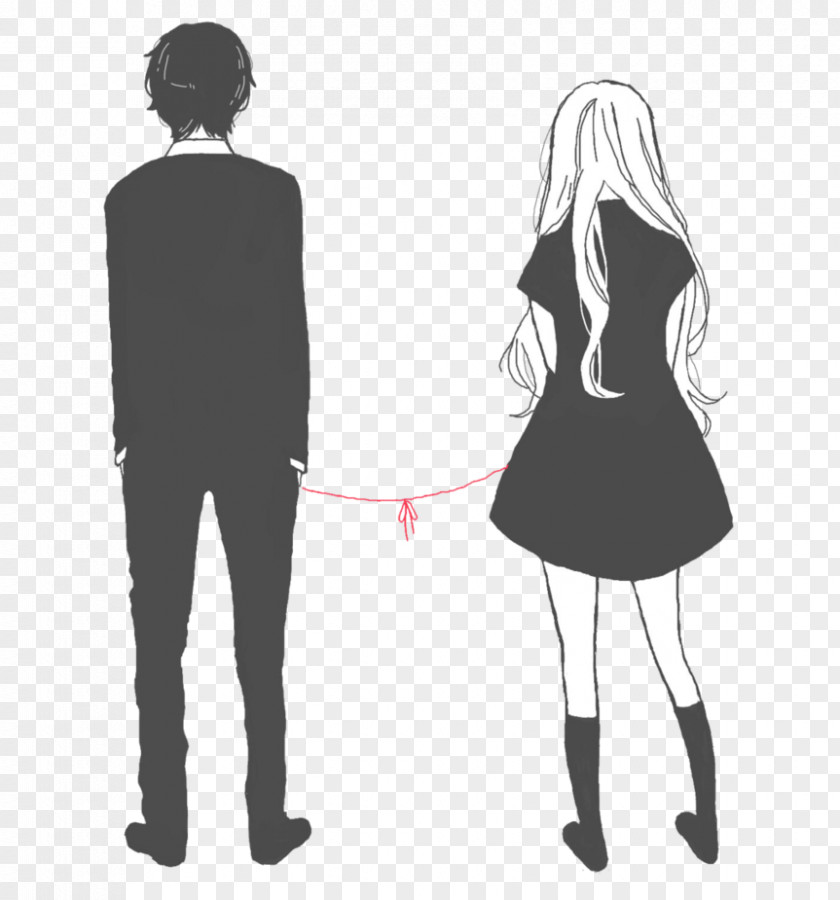 Red String Dress Shoulder Human Behavior Silhouette Sleeve PNG