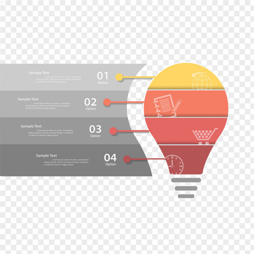 Vector Bulb Hierarchical Data Template PNG