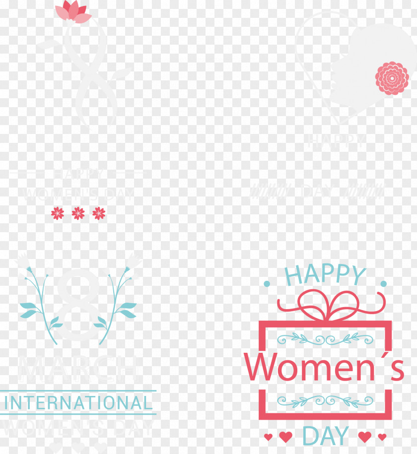 Vector Hand-painted Women's Day Logo Brand Area Font PNG