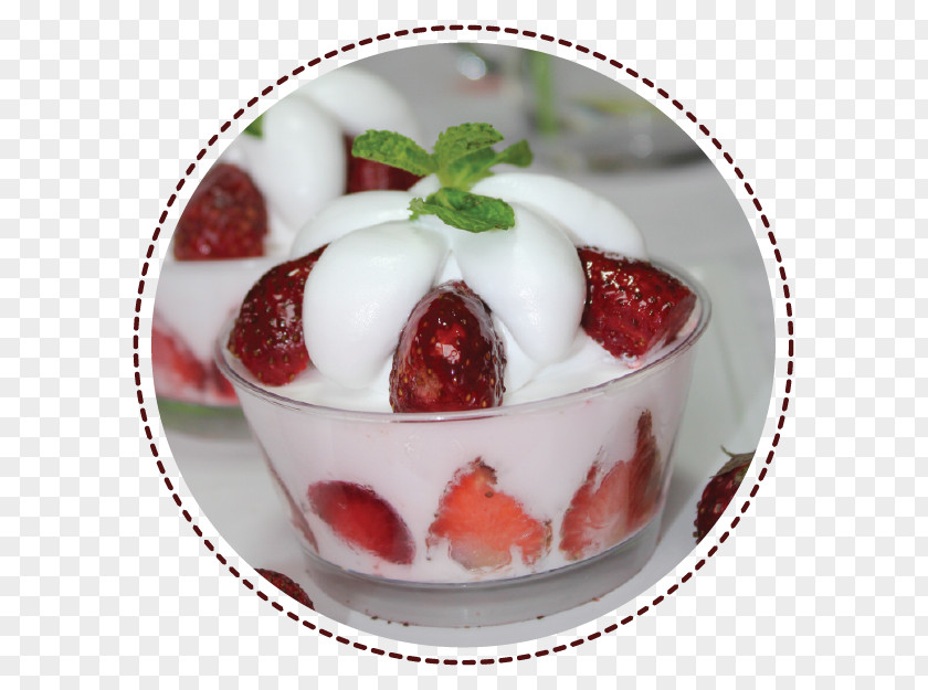Strawberry Frozen Yogurt Panna Cotta Blancmange Cream Crème Fraîche PNG