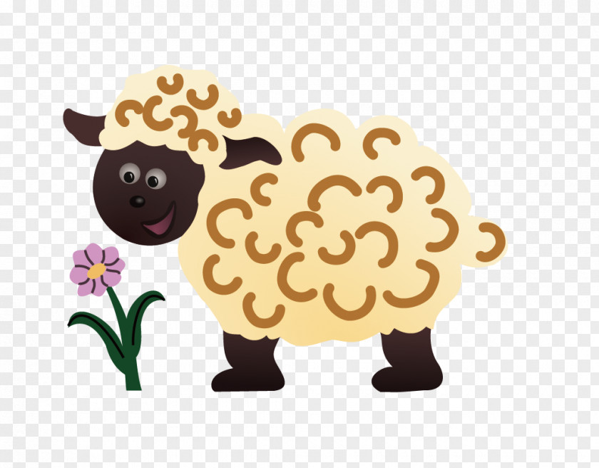 Cartoon Goat Grazing Sheep Clip Art PNG