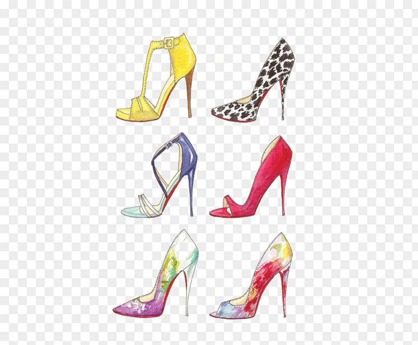 Cartoon Heels Drawing Shoe Fashion Illustration High-heeled Footwear PNG