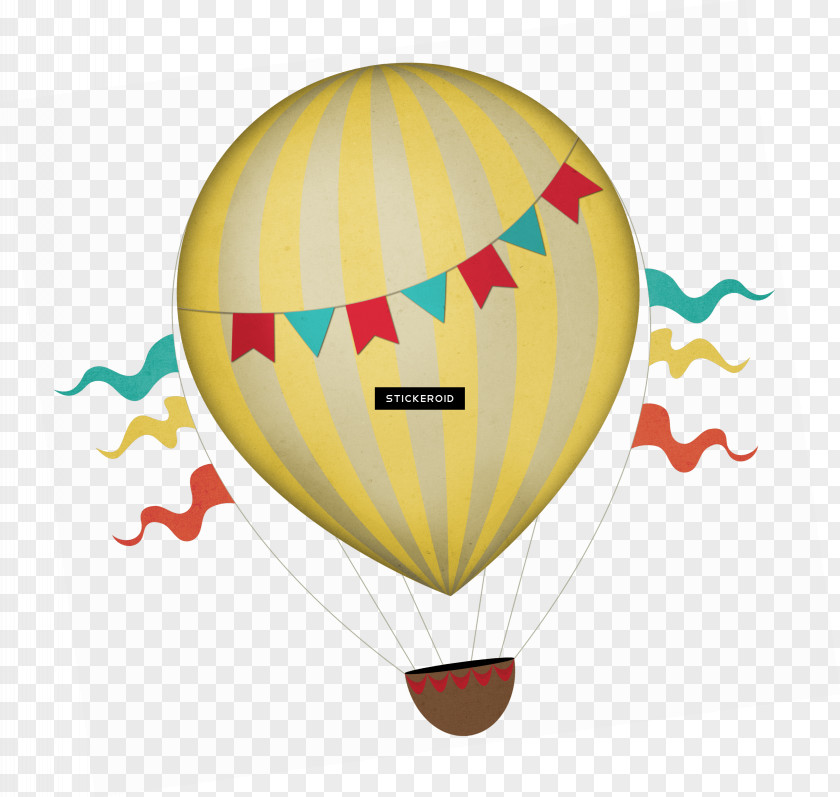 Balloon Vintage Hot Air Birthday Favor Boxes PNG