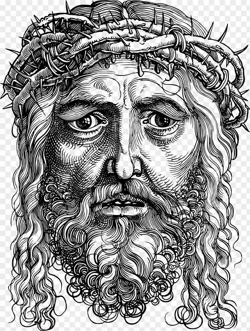 Hanschristian Thulin Head Of Christ Crowned With Thorns Among The Doctors Dürer's Rhinoceros Woodcut PNG