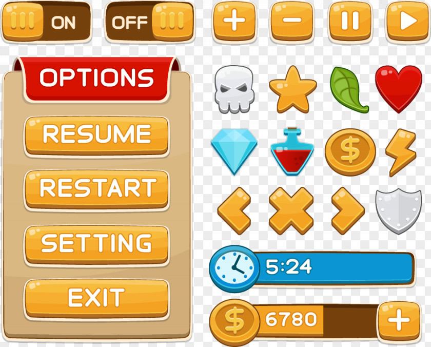 Game UI Interaction Strategy Button User Interface Design PNG